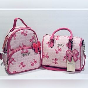 Juicy Couture Pink Bow Backpack and Purse Duo
